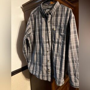 Carhartt Men's Black and Gray Checkered Shirt